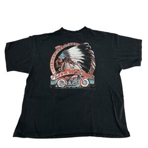 Vintage 3D Emblem 1993 American Heritage Indian Born To Ride Biker T Shirt XXL